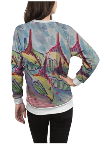 Watercolor fish sweatshirt